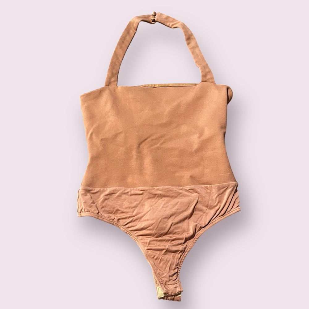 Superdown Tan Halter Candace Bodysuit One Piece Revolve Small S